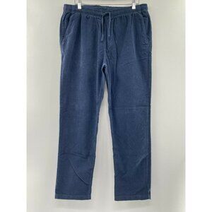 Pavvel Men's 18 Whale Cord Chino Pants XL Blue Corduroy Elastic Waist Drawstring